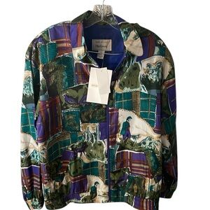 Oleg CassiniSize large lightweight jacket with beautiful pattern